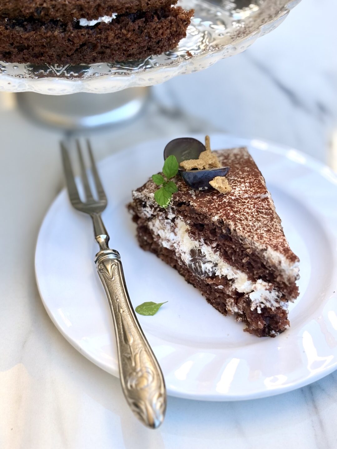 torta cacao crema di cocco e fragoline